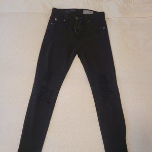 AG Farrah Skinny Ankle in Distressed Black